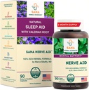 Valeriaan Root Natural Sleep Aid Formula for Adults with Organic Skullcap, Lobelia & More - 90 Capsules - by Dr. Marco Sikaffy