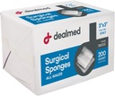 Éponges chirurgicales de 3 po x 3 po, 8 ply, éponges non tissées absorbantes pour soins aux blessés, trousses de premiers soins et installations médicales, 200 comtes (paquet de 1)