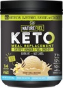 Nature Fuel Keto Meal Vervangingspoeder - Glutenvrij met Kokosolie MCT's en Grass-Fed Boter - Romige Vanille Milkshake - 14 porties - Pantry vriendelijk, 17,1 Fl Oz
