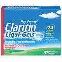 Claritin Liqui-Gels 24 heures de soulagement de l'allergie, non-médicament d'allergie par somnolence, Loratadine Antihistamine Capsules, 30 Compte