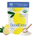 GOODONYA Mélange de boissons électrolytes d'hydratation biologique, poudre d'hydratation biologique certifiée, sans OGM, sans glyphosate biocoché, faible teneur en sucre, saveur de citron, sans arômes artificiels, 42 portions