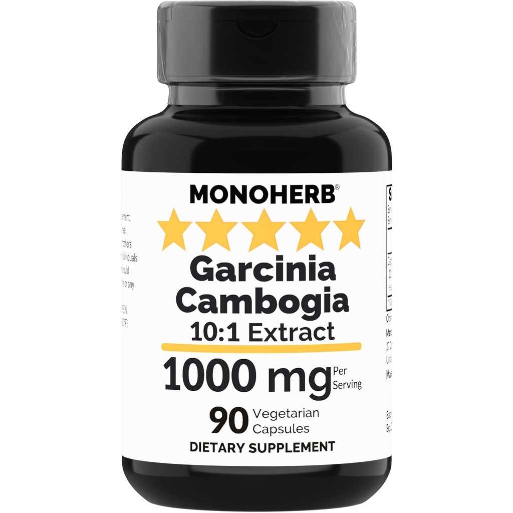 MONOHERB Garcinia Cambogia 1000 mg - 90 Veg Capsules - Hoge potentie 10:1 Extract