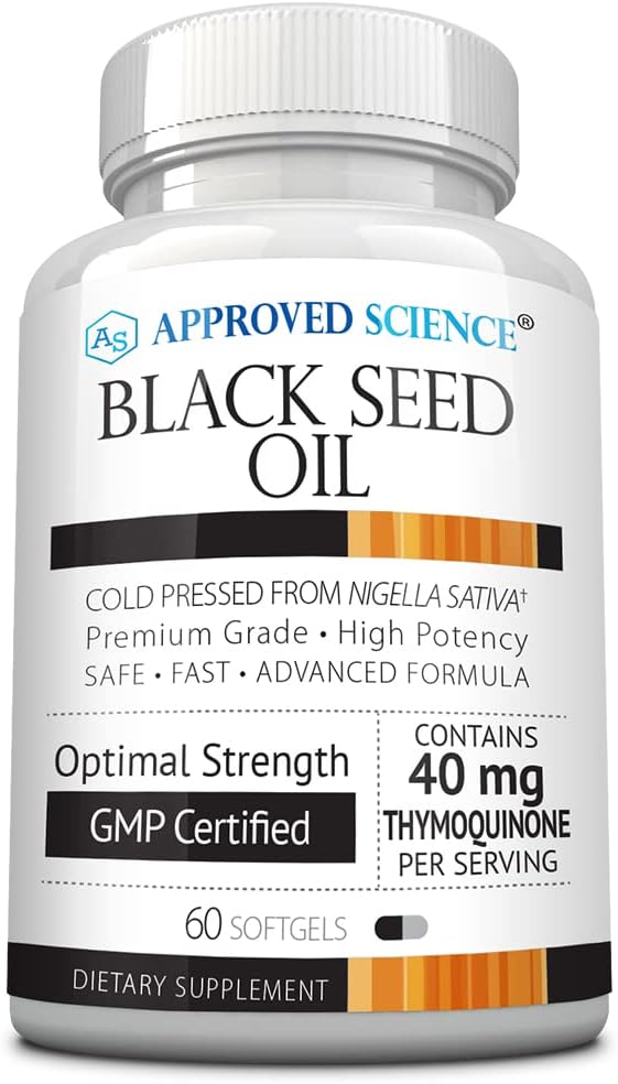 Goedgekeurde Science Black Seed Oil - Cold Pressed Nigella Sativa - Boost Immunity, Respiratory, Cognitive, and Digestive Health - 2% Thymochinon - 1 Bottle - 60 Softgels - Made in The USA