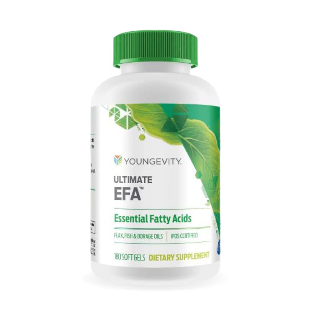 Youngevity Ultimate EFA - Biologische Bron van essentiële vetzuren Omega 3, 6, & 9 Gemaakt van Borage, Vlas en Visolie 180 Tellen (180 Tellen)