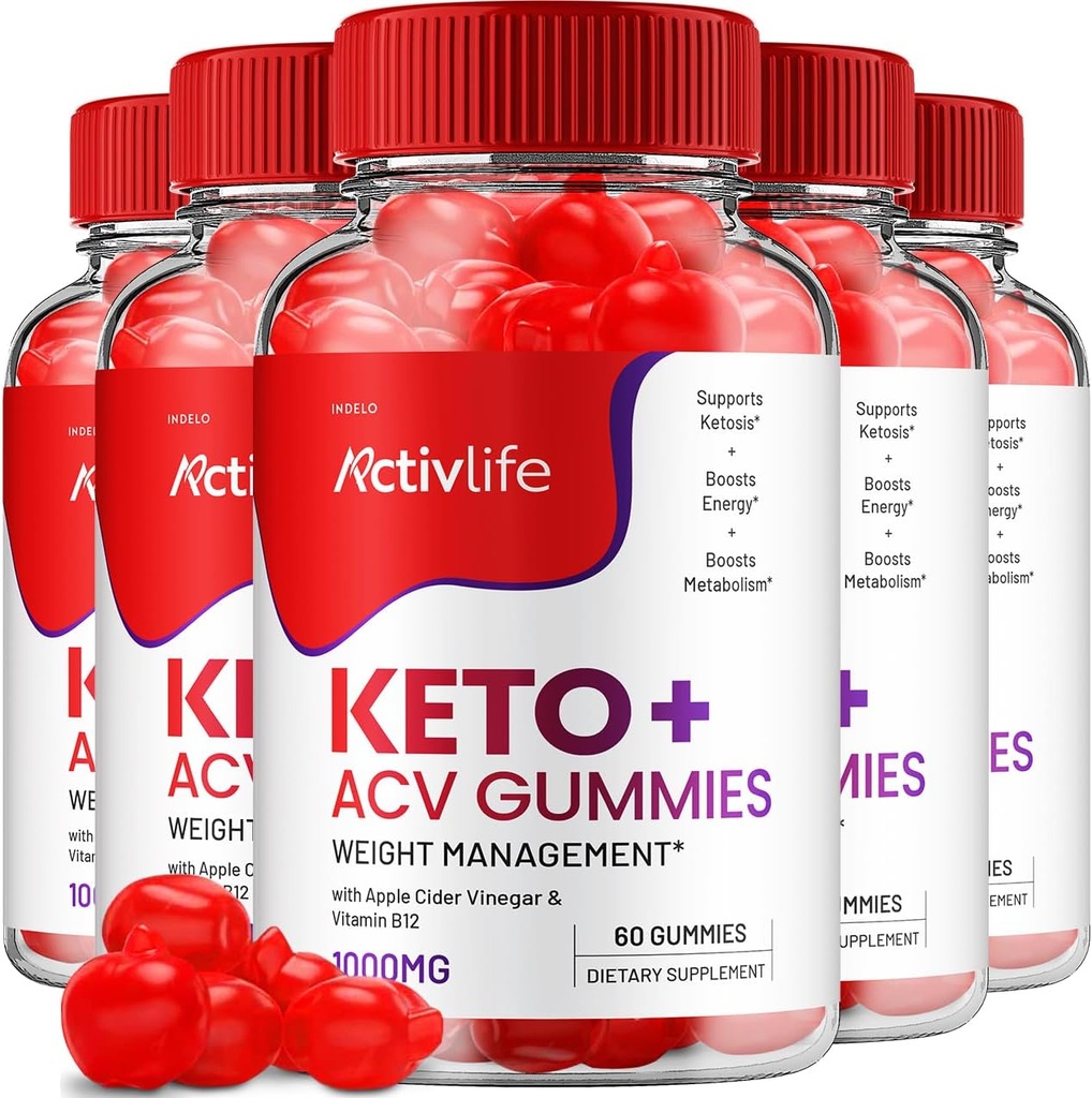 ActivLife Gummies Keto ACV - Vie active Gummies de vinaigre de cidre de pomme Keto, ActivLife Keto + ACV Gestion du poids Gummies ActiveLife Formule avancée de 1000mg (5 Pack - 300 Gummies)