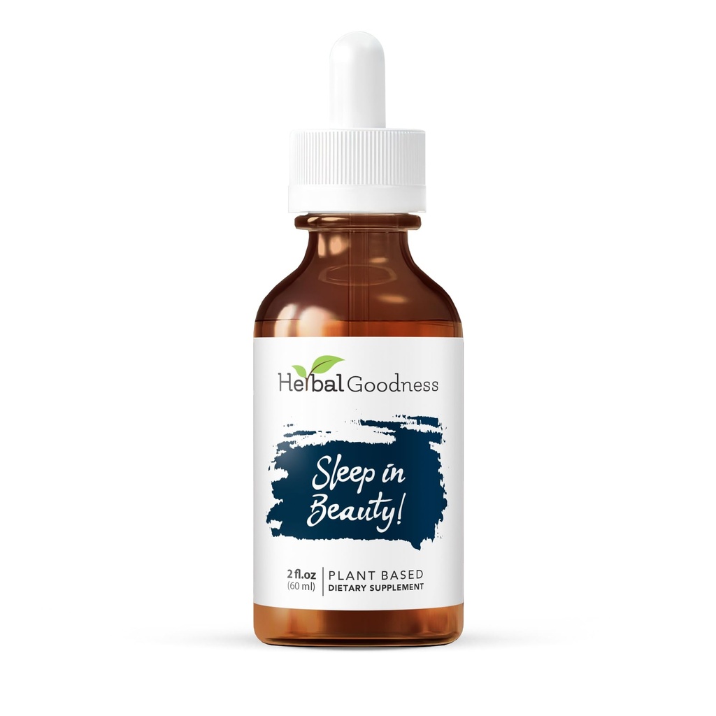 Sleep in Beauty - Biologische Valeriaan Root Liquid Drops 2 Fl. oz, citroenbalsem, natuurlijke slaapondersteuning voor volwassenen, recreatie en ontspanningshulp, niet-GMO, veganistisch, glutenvrij, USDA Organisch, Geen Melatonine