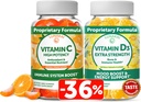 Lunakai Vitamine C en Vitamine D3 Gummies Bundle - 300mg Biologische, Niet-GMO, Vegan Kauwbare Gummy - Immuniteit, Bone en Goed Ondersteuning Supplement voor Volwassenen