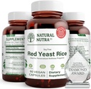 Natuurlijke Nutra Rode Gist Rijst Extract, Cardiovasculair Ondersteuning, helpt Immuniteit te verbeteren, helpt handhaven Lichaamsvet & Hart Gezondheid, Verbeter de spijsvertering, Glutenvrije Supplementen, 600 mg 60 Capsules (3 Pack)