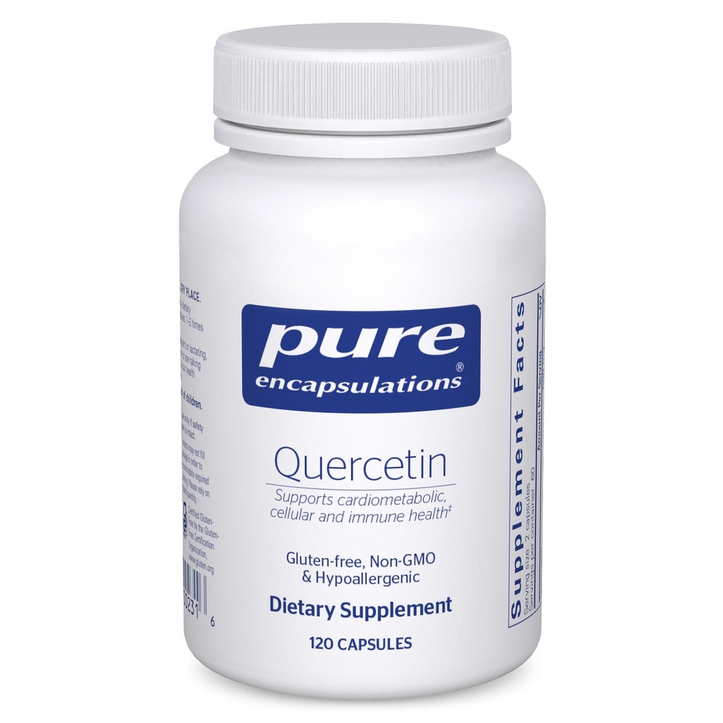Encapsulations pures Quercetin - 500 mg - Soutien immunitaire, santé cellulaire et santé cardiaque - Supplément antioxydant - Sans gluten et sans OGM - 120 capsules