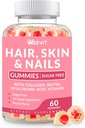 Hair Skin and Nails Gummies - Vegan Biotin 5000mcg Vitaminen voor vrouwen & mannen ondersteunt snellere haargroei, sterkere nagels, gloeiende huid