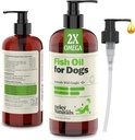 Deley Naturals Hondenvisolie IJslands 2X Omega - Honden jeuken huidreliëf met Omega 3 6 9 voor Allergieën, Coat & Heart - Omega 3 Visolie voor honden Huid irritatie - 16oz Omega Olie voor honden Made in USA