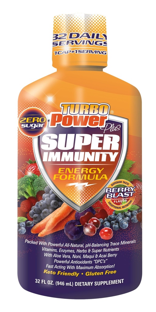 Liquid Vitamin Turbo Power Plus: 47 vitamines, enzymen, vitamine D3, vitamine A, vitamine C en zink voor mannen, vrouwen, tieners en kinderen