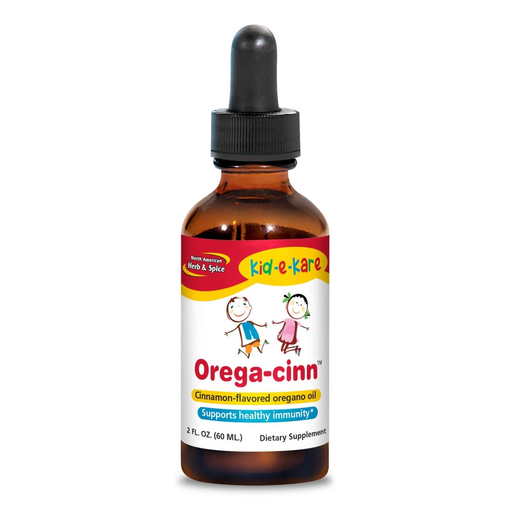 North American Herb & Spice Kid.e.Kare Orega-Cinn, Cinnamon Flavor - 2 fl. oz. - Grand-Tasting Immune Support - Soin Mucus Membranes - Huile d'origan sauvage - Non-OGM - 120 Total des services