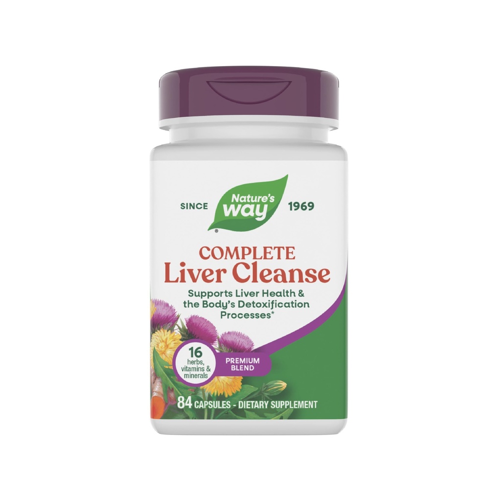 Nature's Way Complete Lever Reiniging, Ondersteunt het Lichaam Ontgiftingsproces*, met Melkdistel, B-Vitaminen, Aminozuur Lever Blend, 84 Capsules (Verpakking Mei Vary)