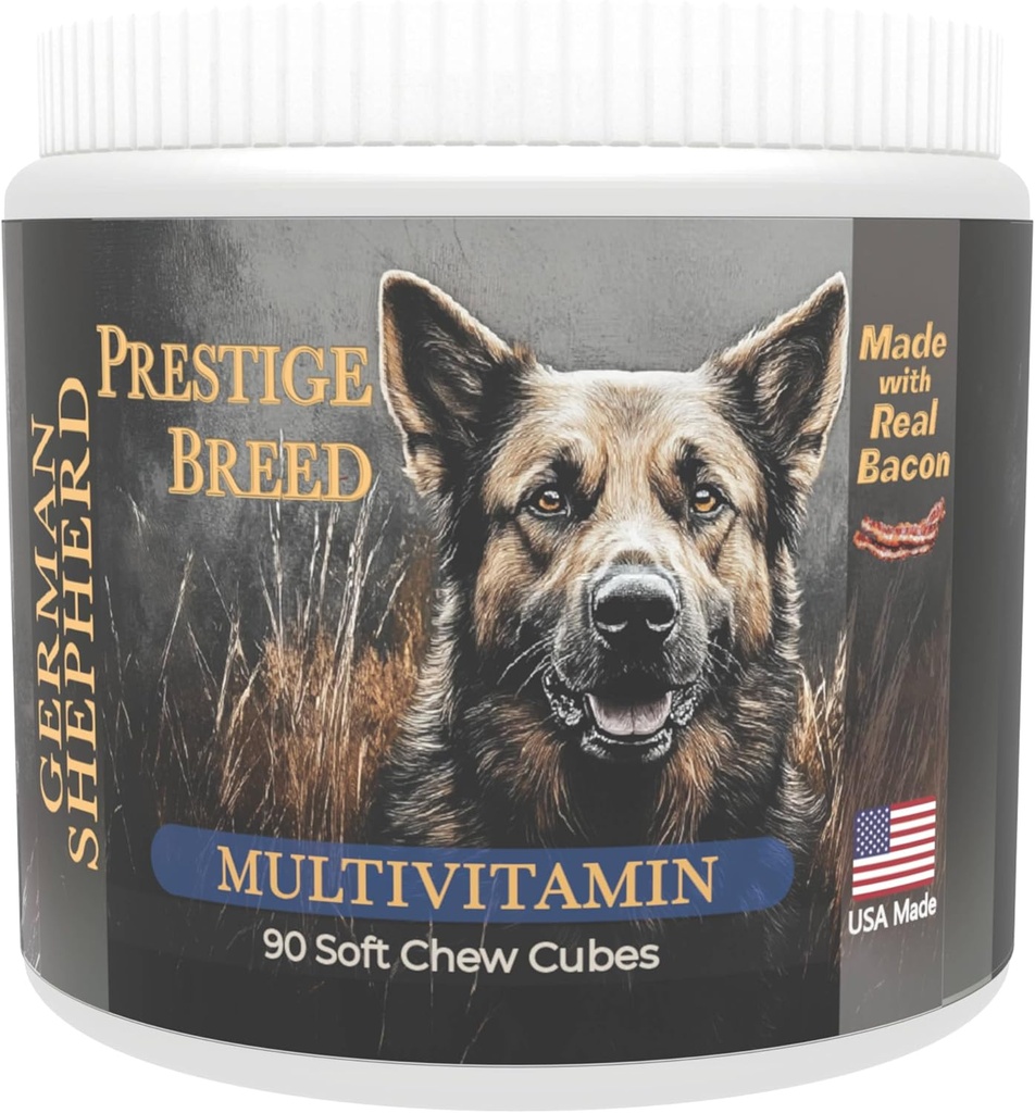 Multivitaminen, Balanced Nutrition voor uw Duitse herder, 90 Graaf, Made in The USA met Real Bacon