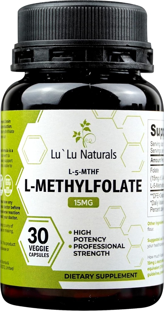 Lu'Lu Naturals L Methylfolaat 15mg Geactiveerd Methylfolaat, Foliumzuur, 5-mthf 30 Veggiecaps