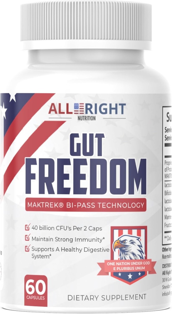 Gut Freedom - Probiotic for Gut Health - 40 miljard CFUs - 60 capsules