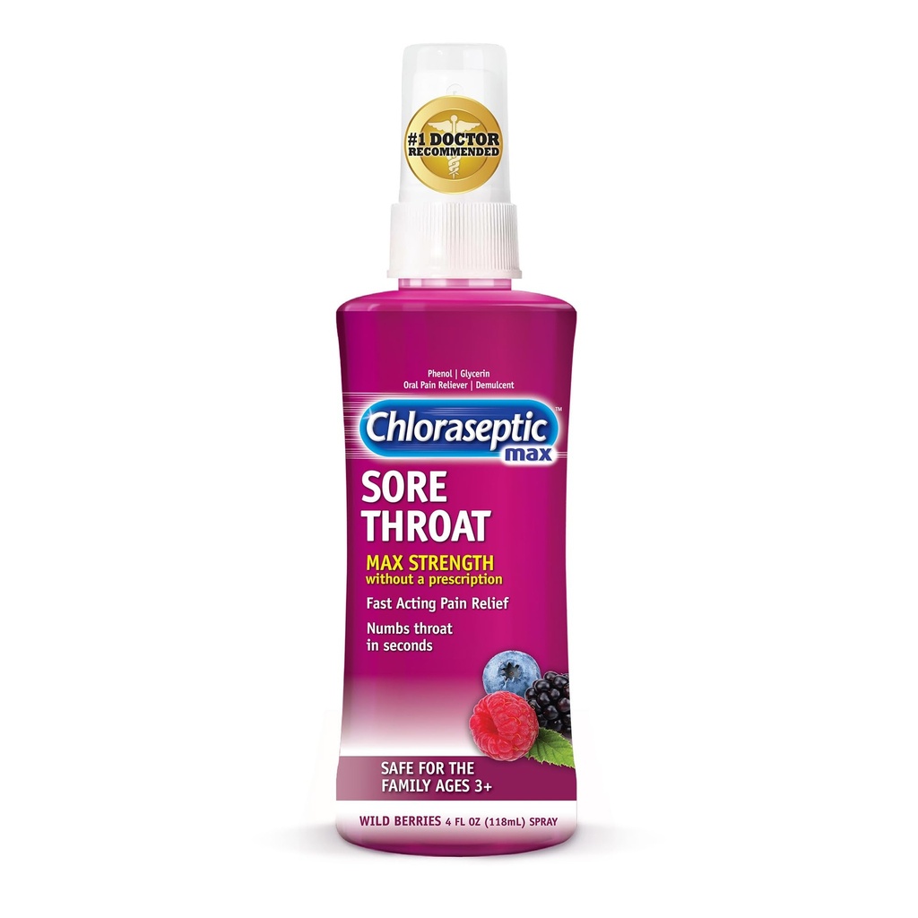 Vaporisateur de gorge de haute résistance, Flavor des baies sauvages, 4,0 fl oz