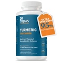 Dr Tobias Curcumin Turmeric 1500mg avec BioPerine – Supplément de force supplémentaire avec 95% Curcuminoïdes pour le soutien articulaire, Vitalité globale et santé immunitaire, 120 Capsules Vegan, Non-OGM