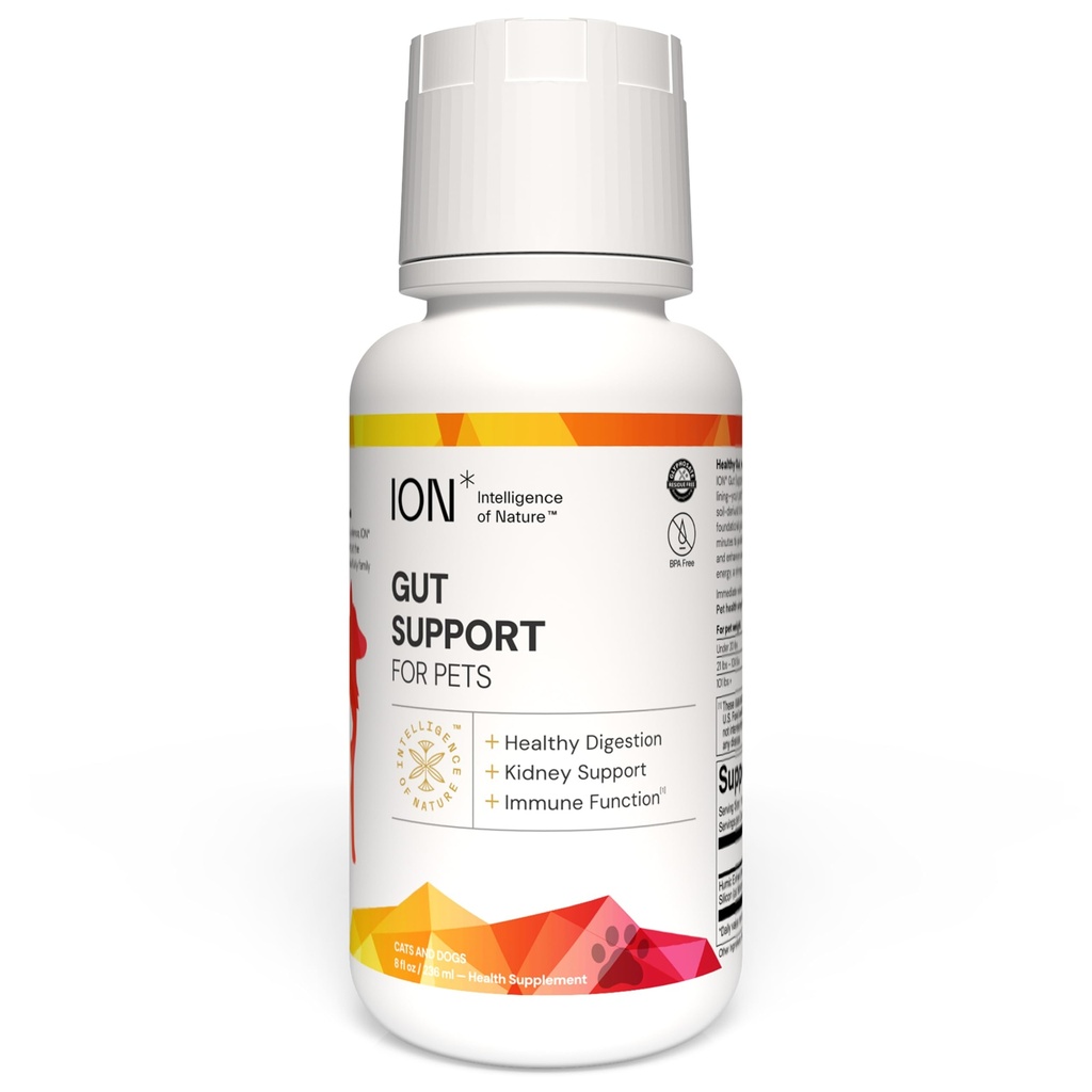 ION* Intelligence of Nature Gut Support for Pets - Liquid Probiotics Drops Alternative for Dogs & Cats, Digestief Health for Puppies, Skin & Hair Health - 8 fl oz (Pack of 1)