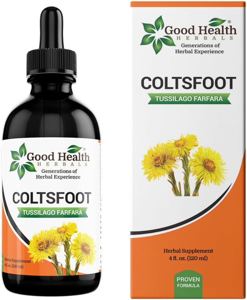 Coltsfoot Kruidenextract (4 oz.) Ondersteunt uw immuunsysteem tegen ademhalingsaandoeningen.