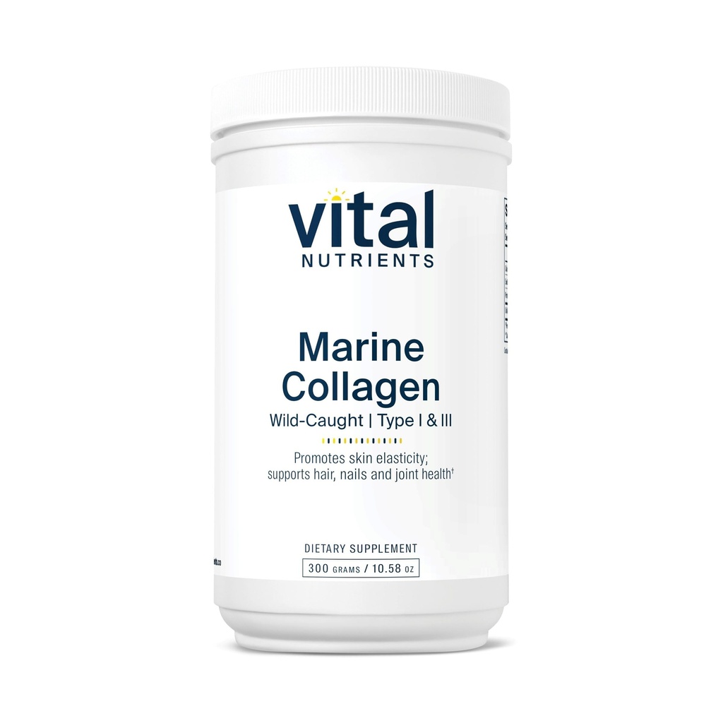 Vital Nutrients Marine Collagen Powder Unflavored - Hair, Skin, Nails, & Joint Support* - Type I & III Collagen Powder Supplement from Wild-Caught Fish - Gluten, Dairy, Soy Free - 300 Grams