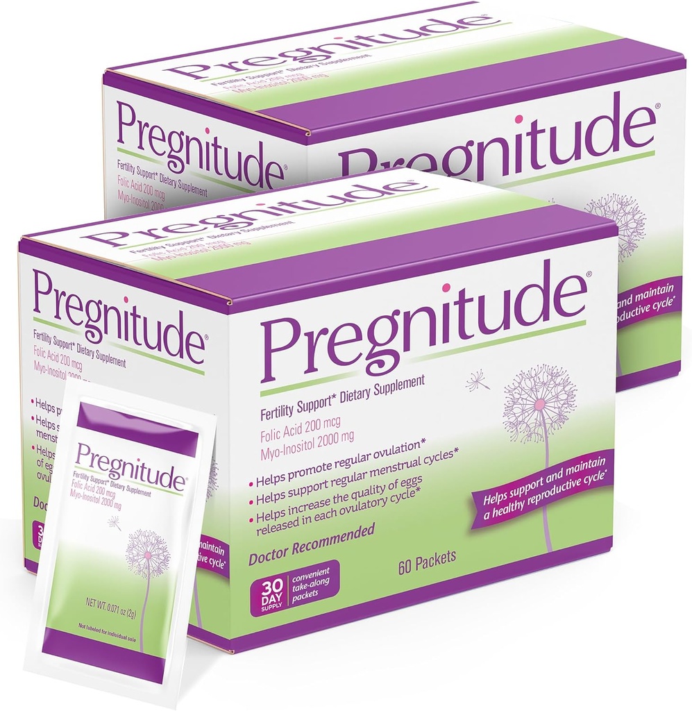 Pregnitude Reproductieve Vruchtbaarheid Ondersteuning - Helpt het bevorderen van regelmatige ovulatie - Menstruele cycli, en verhoging van de kwaliteit van eieren - 60 dagen levering 120 pakketten
