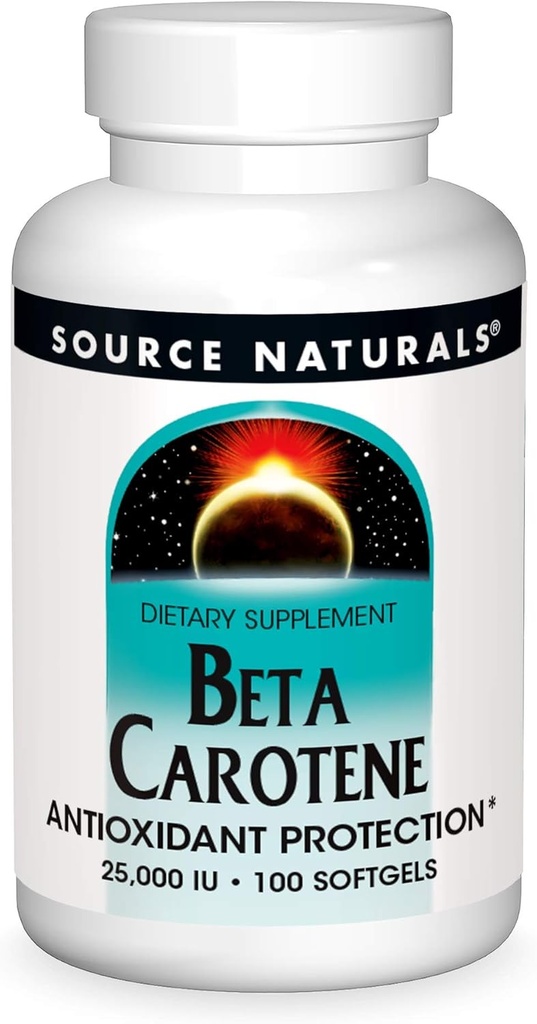 Bron Naturals Beta Caroteen 25000 iu Antioxidant Protection - Converted by Body to Vitamin A - 100 Softgels