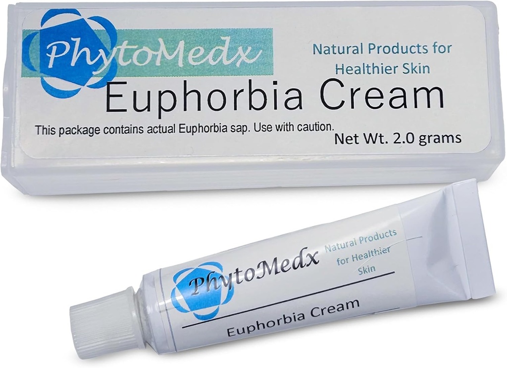 PhytoMedx - Euphorbia Cream, Radium Weed, Exclusieve Bron van Euphorbia Sap geformuleerd in een gemakkelijk te gebruiken huidverzorgingsspot crème voor de huid met zonneschade, 2,0 g