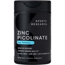 Recherche sportive Picolinate de zinc 50mg avec de l'huile de coco biologique. Supplément de zinc hautement absorbant pour une fonction immunitaire saine - Non-OGM Vérifié, sans gluten et sans soja (60 softgels liquides)