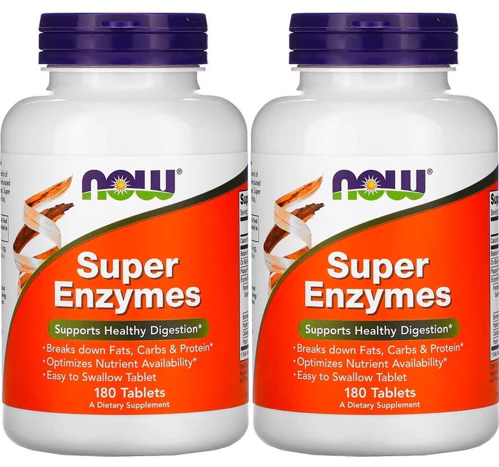 MAINTENANT Aliments Super enzymes, 180 comprimés (180 onglets X 2)