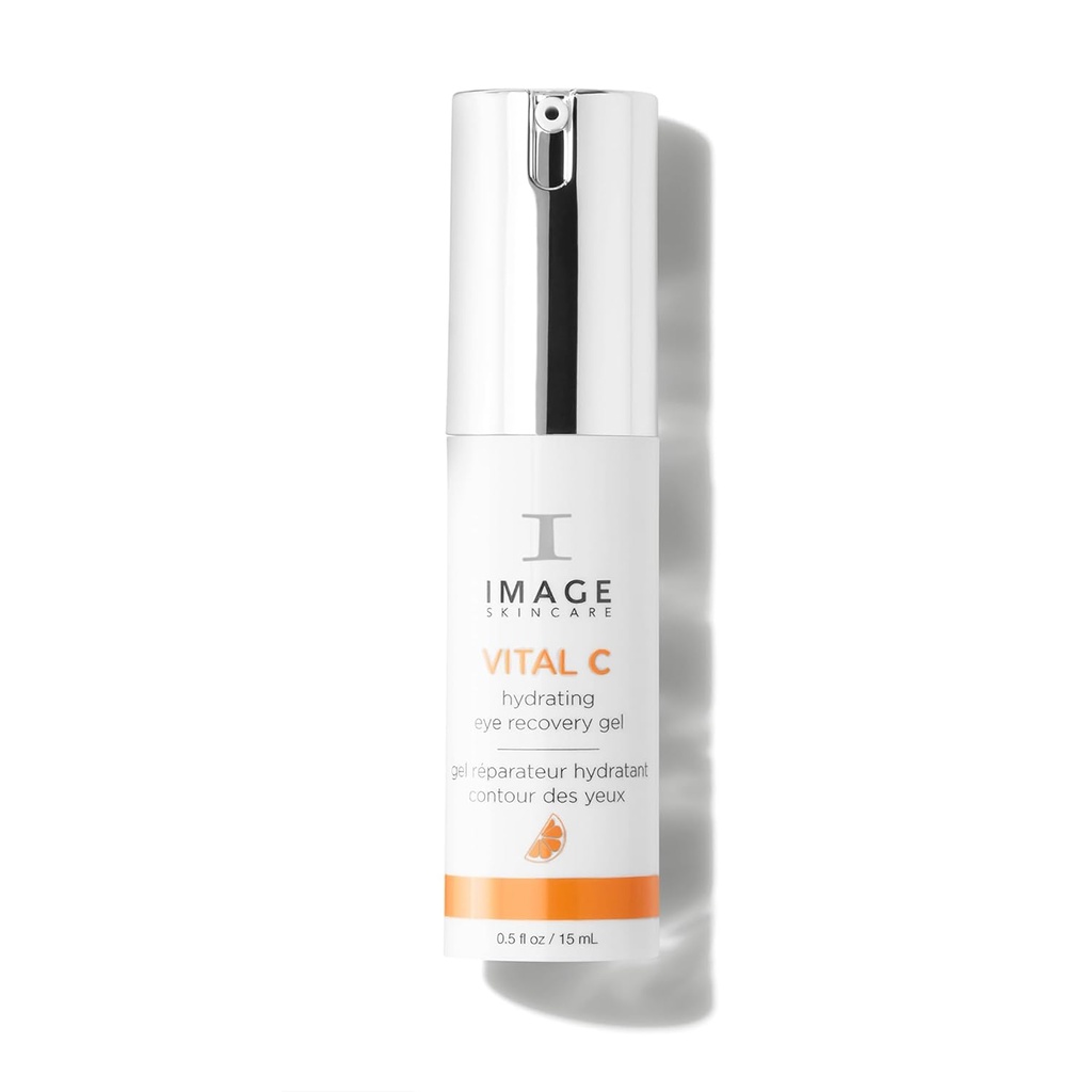 IMAGE Huidverzorging, VITAL C Hydrating Eye Recovery Gel, met vitamine C en Peptiden om de verschijning van donkere kringen, zakken, en rimpels onder ogen te verminderen, 0,5 fl oz