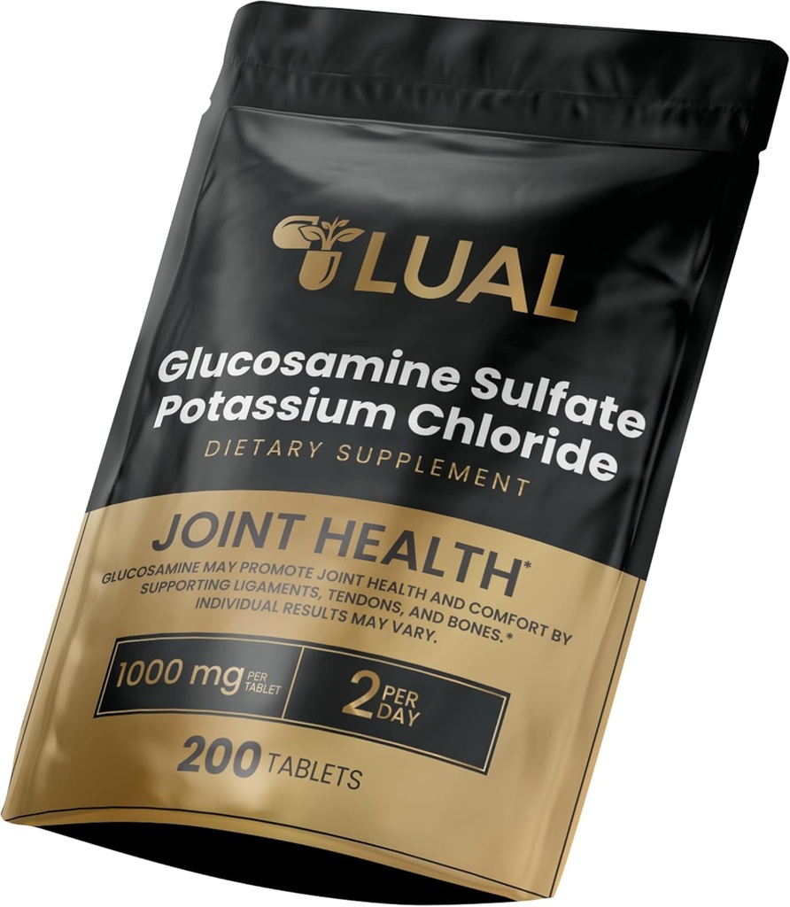LUAL Glucosaminesulfaat Kaliumchloride Tabletten Dieetsupplement voor ontsteking, Glucosamina para las Articulaciones, Glucosaminesulfaat 1000 mg 200 Tel.