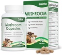 Salate Lion's Mane Supplement Biologische Paddenstoel Extract voor Geheugen en Focus, Immune Support Hersencapsules, 100% Fruit Body Extracten, Geen Mycelium Vegan Mushroom Supplement (90 Caps)
