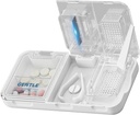 CFMOUR 3-in-1 Pillensnijder Splitter voor kleine en kleine pillen, Crusher, Grinder voor groot, dagelijks gebruik, veilig snijden pillen, vitamines, tabletten, nauwkeurig en gemakkelijk snijden, reizen Sized, wit