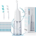Système d'irrigation nasale Machine à rincer nasal sans fil portable pour le soulagement de l'allergie au sinus Soins nasaux - Pot électrique Neti pour l'irrigation nasale - Kit de rinçage sinus avec 6 buses 40 sachets de sel