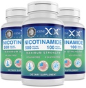 Formules Genex Nicotinamide 500mg (3-Pack) Vitamine B3 Capsules de niacine sans flush pour une peau saine - Supplément Niacinamide Pills aider à produire kératine et soutenir la santé et l'énergie des cellules de la peau (300 Capsules)