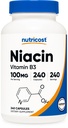 Nutricost Niacin (Vitamine B3) 100mg, 240 Capsules - met Flushing, Non-GMO, Glutenvrij