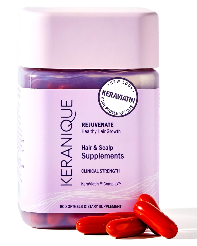 Keranique Hair & Scalp Supplementen - Bevorder kracht en groei het beste voor het Thinning voeden van uw met biotine, vitamine B, meer vitale voedingsstoffen Keraviatin