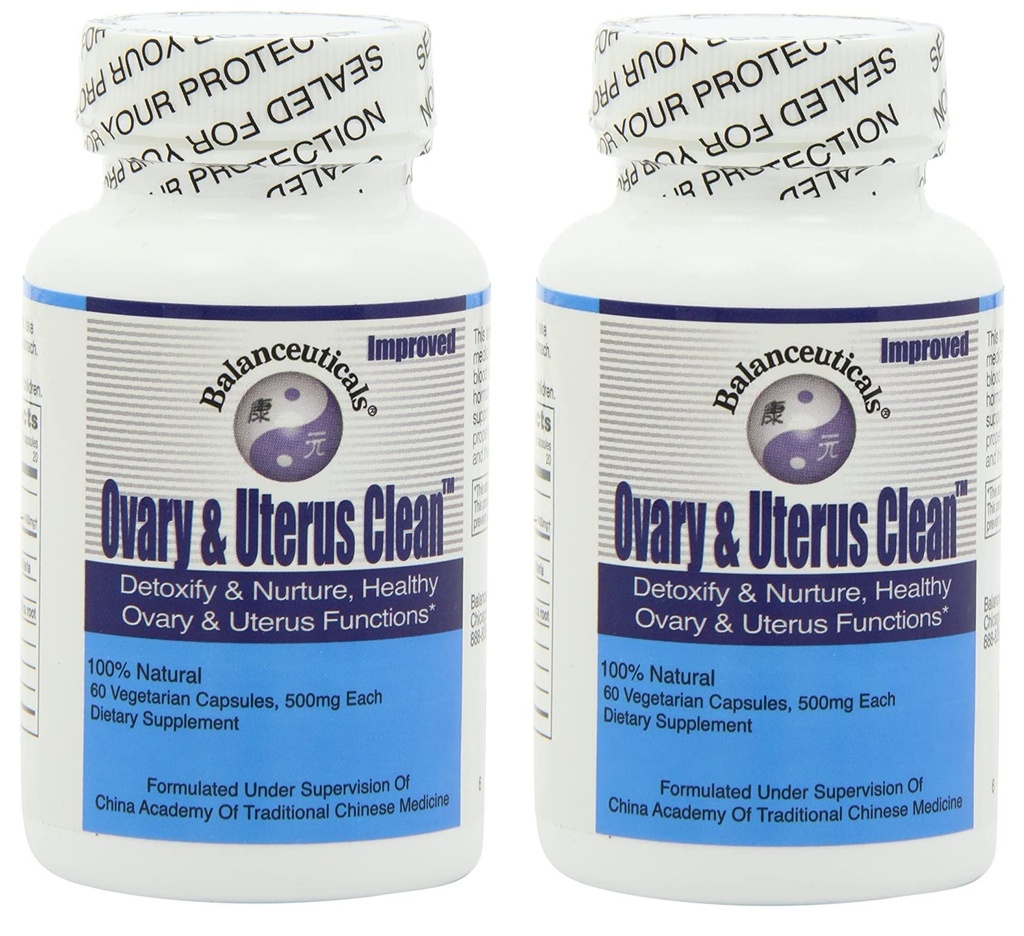Ovary & Uterus Clean, 500 mg Dieetsupplement Capsules, 60-Count Bottle (verpakking van 2)