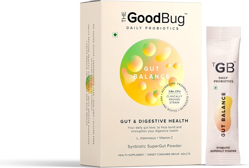 Gut Health & Immunity Probiotic for Men & Women, Strong Digestief & Immunity Support Gut Balance Supplement Stick - Probiotica + Inuline + Vitamine C 3Bn CFU van klinisch bewezen Strains - 30 Days Pack
