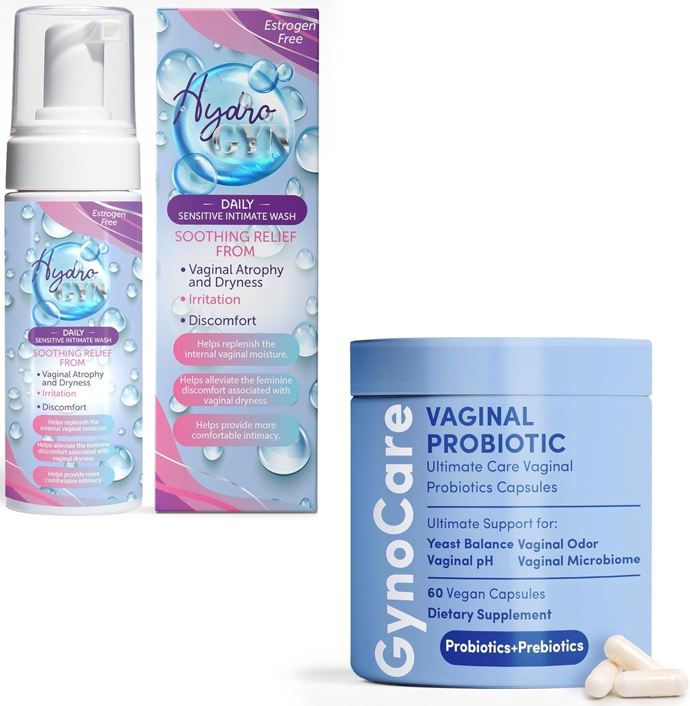 Terramed Just Think Comfort Vrouwelijke Wellness Bundle: Vaginale Probiotische Capsules + Niet-geurige Vrouwelijke Wash 