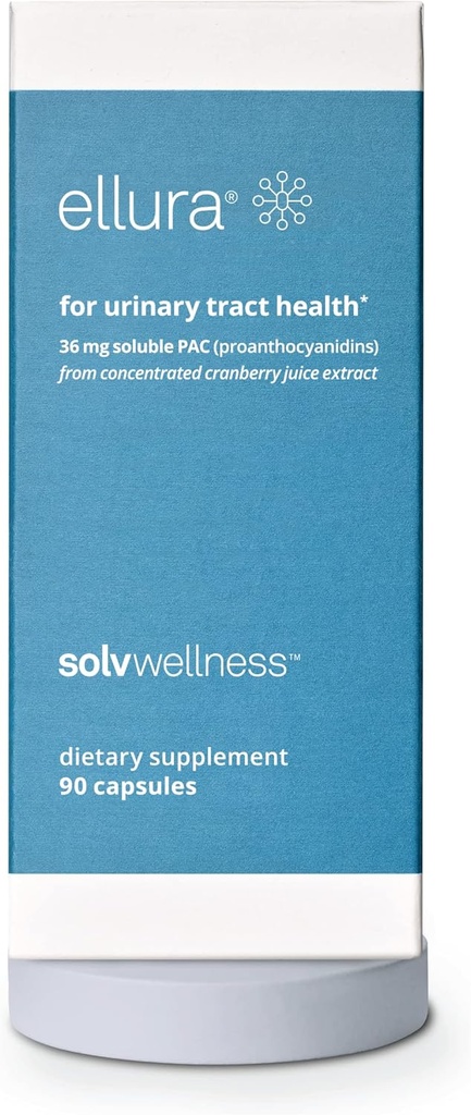 Solv Wellness Ellura Klinisch bewezen Cranberry Supplement: Vooruit met UTI's met 36mg van 100% Biobeschikbaarheid PAC, 90 Capsules