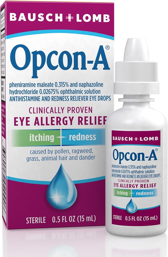 Allergie Oogdruppels door Bausch & Lomb, voor jeuk & roodheid verlichting, 15 ml
