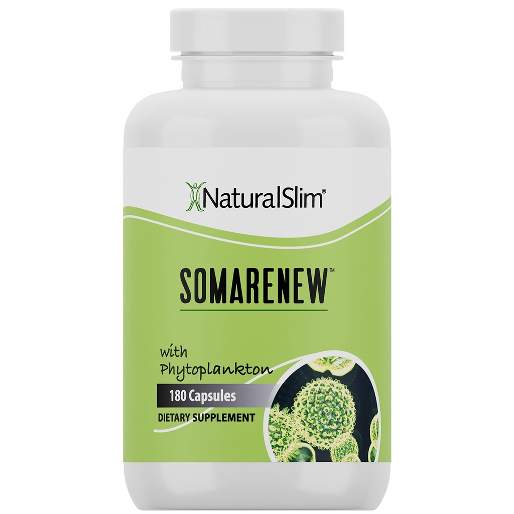 Somarenew Métabolism Booster, Gut Cleanse, Energy Support & Full Body Cleanse Supplément avec Phytoplancton Marine (Omega 3) et Superfood Acide Fulvic Noir - 180 capsules végétales