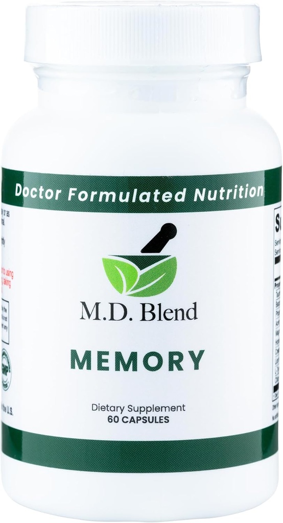Geheugen - Natuurlijke Blend - Expert Formuled Supplement voor Cognitieve Wellness, Geheugen, & Neurale Functie - Premium L-tyrosine, Fosfatidylserine, Bacopa Monnieri - 30 Capsules 2 Pack