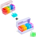 Zoksi Weekly Pill Organizer 2 keer per dag, Regenboog 7 Dag Am Pm Pill Box, Dagelijks Am Pm Pill Organizer 7 Dag, Portable Vitamine Pill Case, Weekly Pill Box voor Visolie, Vitamine, Supplement (2 Pack)