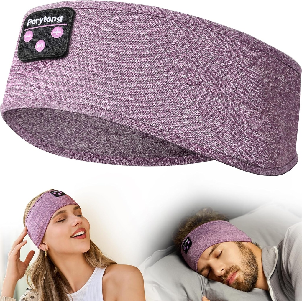 Perytong Bluetooth hoofdband met draadloze slaaparmen voor Side Sleepers, workout, hardlopen, slapeloosheid, reizen, Yoga