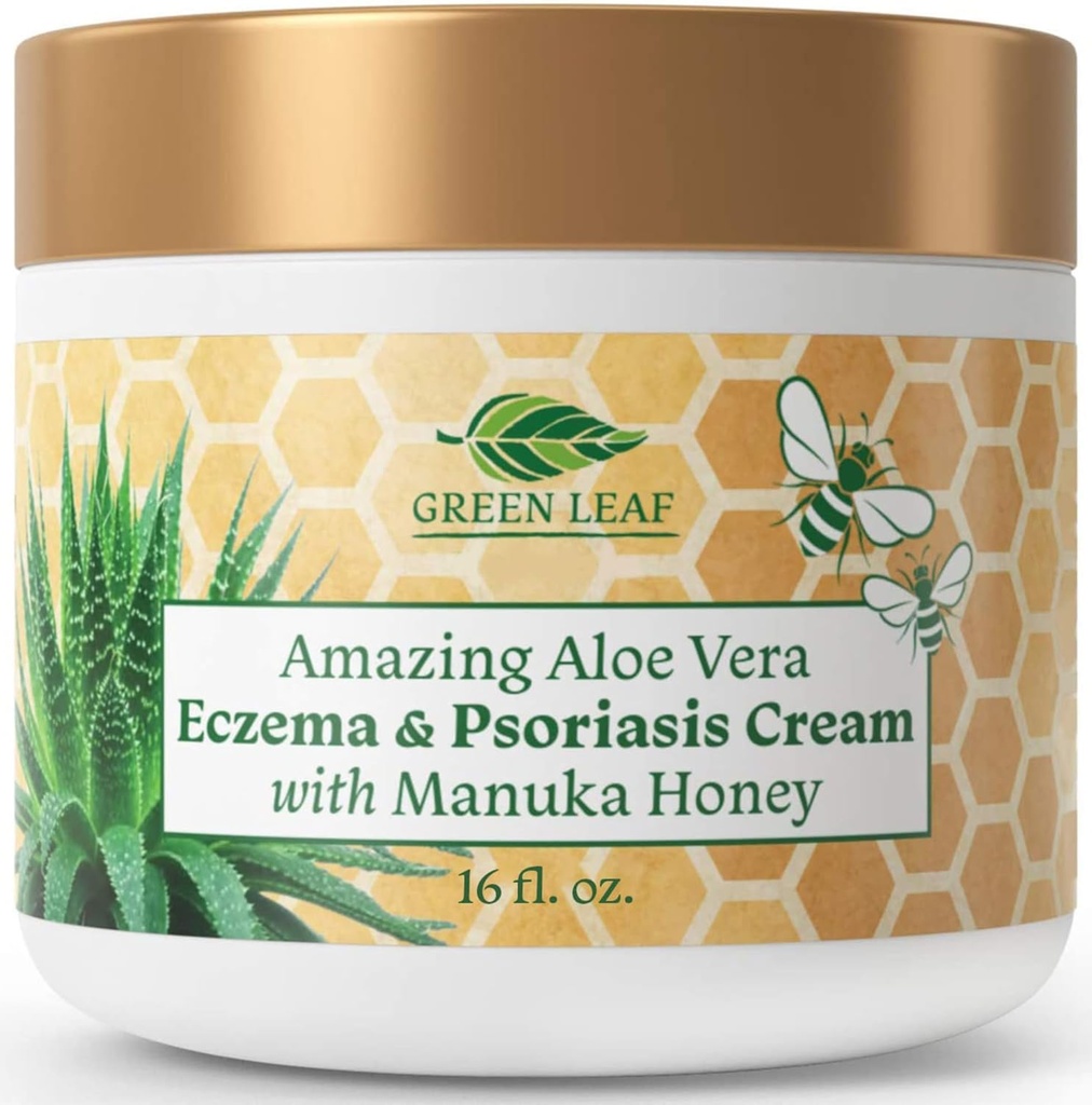 Manuka honing eczeem crème vochtinbrengende lotion voor psoriasis verlichting - jeukende, droge huiduitslag Zalf - huid verzachtende vochtinbrengende baby kinderen & volwassenen-hoge sterkte lichaam & gezicht crème 16oz