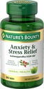 Nature's Bounty Stress Relief, Ashwagandha KSM-66, Ondersteunt Occasional Stress Relief, Dieetsupplement, 2 tabletten per dag, Vegetarische tabletten, Glutenvrij, 90 Ct